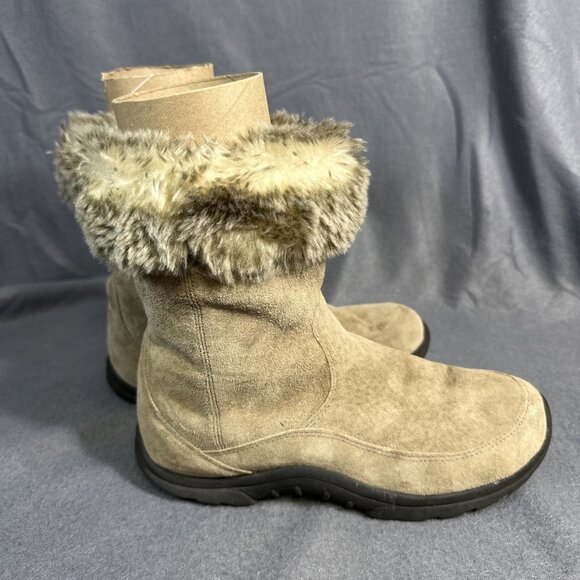 L.L. Bean Shoes - L.L. Bean Womens Winter Boots Brown Side Zipper Faux Fur Lined‎ Boots Size 9.5